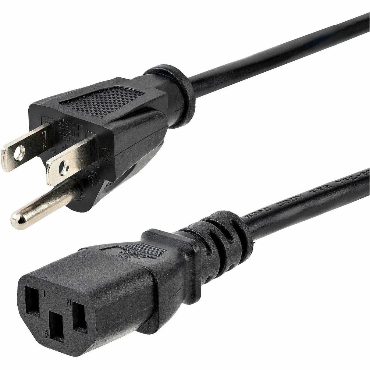 StarTech.com 10ft (3m) Computer Power Cord, NEMA 5-15P to C13, 10A 125V, 18AWG, Black Replacement AC PC Power Cord, TV/Monitor Power Cable — PXT101_10