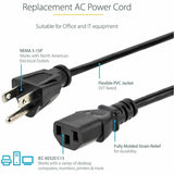 StarTech.com 10ft (3m) Computer Power Cord, NEMA 5-15P to C13, 10A 125V, 18AWG, Black Replacement AC PC Power Cord, TV/Monitor Power Cable — PXT101_10