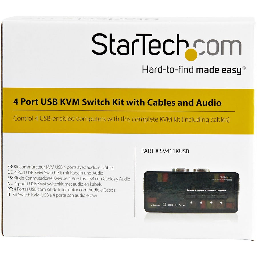StarTech.com SV411KUSB - KVM / audio switch - USB - 4 ports - 1 local user — SV411KUSB