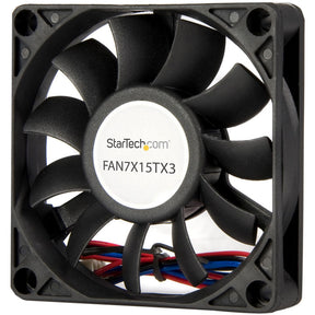 StarTech.com Replacement 70mm Ball Bearing CPU Case Fan - TX3 Connector - Case fan - 70 mm - black — FAN7X15TX3