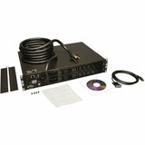 Eaton 5.5kW Single-Phase Monitored PDU with LX Platform Interface, 208/230V Outlets (12-C13 and 4-C19), L6-30P, 12 ft. (3.66 m) Cord, 2U Rack-Mount, TAA — PDUMNH30HV