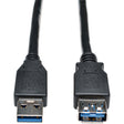 Eaton Tripp Lite Series USB 3.0 SuperSpeed Extension Cable (A M/F), Black, 6 ft. (1.83 m) — U324-006-BK