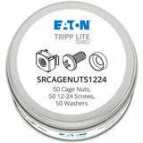 Eaton Tripp Lite Series SmartRack Square Hole Hardware Kit with 50 pcs 12-24 screws and washers — SRCAGENUTS1224