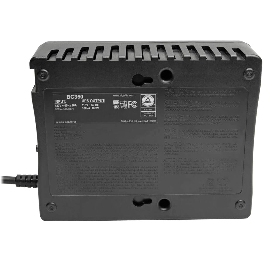Eaton Tripp Lite Series 120V 350VA 210W Standby UPS - 6 NEMA 5-15R Outlets, 50/60 Hz, 5-15P Plug, Desktop/Wall Mount — BC350