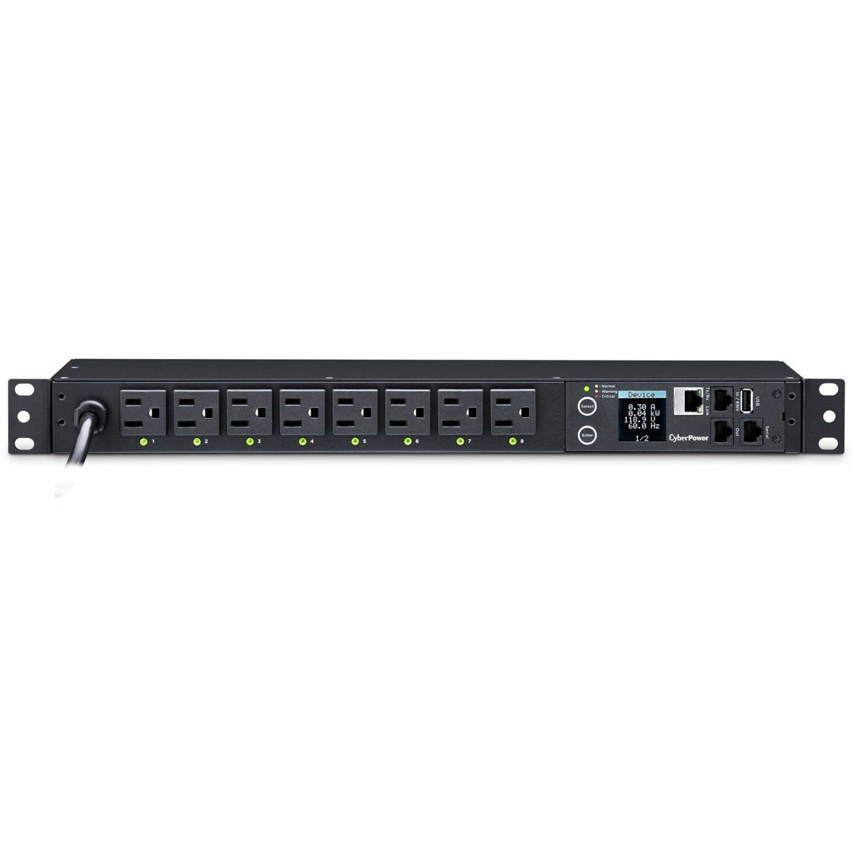 CyberPower PDU81001 100 - 120 VAC 15A Switched Metered-by-Outlet PDU — PDU81001