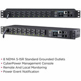 CyberPower PDU81001 100 - 120 VAC 15A Switched Metered-by-Outlet PDU — PDU81001