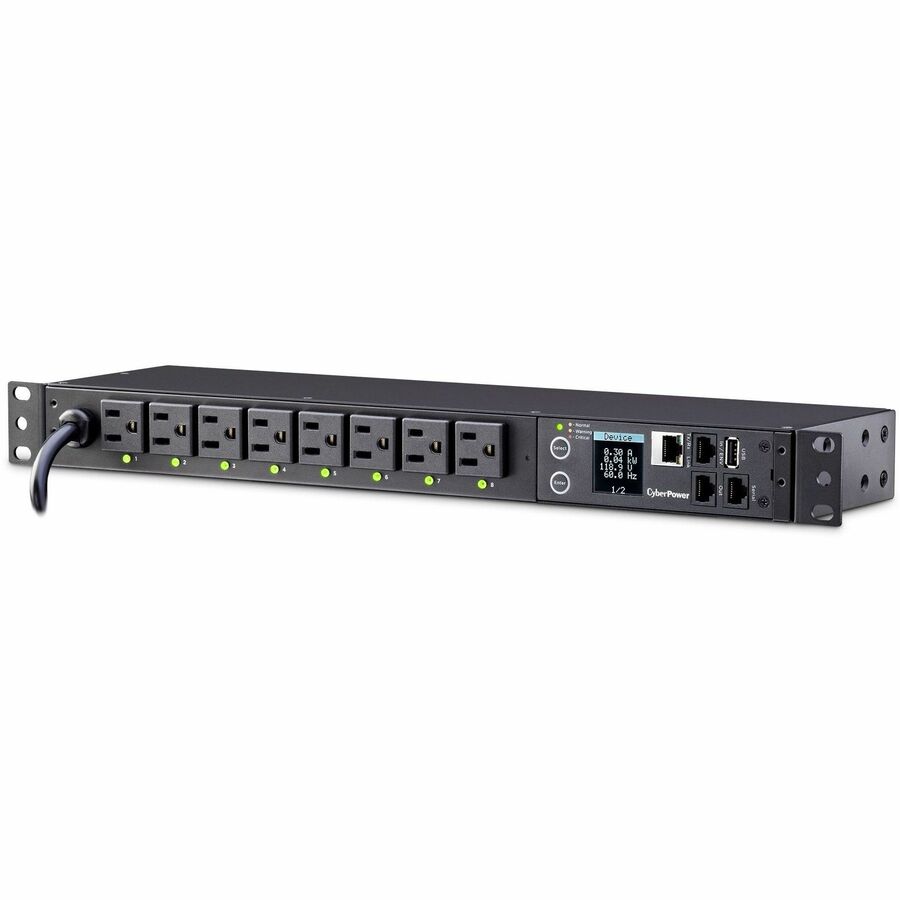 CyberPower PDU81001 100 - 120 VAC 15A Switched Metered-by-Outlet PDU — PDU81001