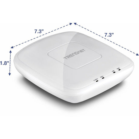 TRENDnet AC1750 Dual Band PoE Access Point, 1300Mbps WiFi AC+450 Mbps WiFi N, WDS Bridge, WDS Station, Repeater Modes, Band Steering, WiFi Traffic Shaping, IPv6, White, TEW-825DAP