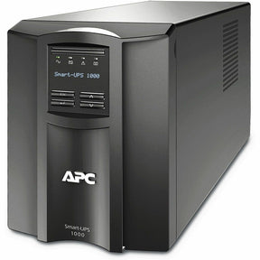 APC Smart-UPS, Line Interactive, 1000VA, Tower, 120V, 8x NEMA 5-15R outlets, SmartConnect Port+SmartSlot, AVR, LCD — SMT1000C