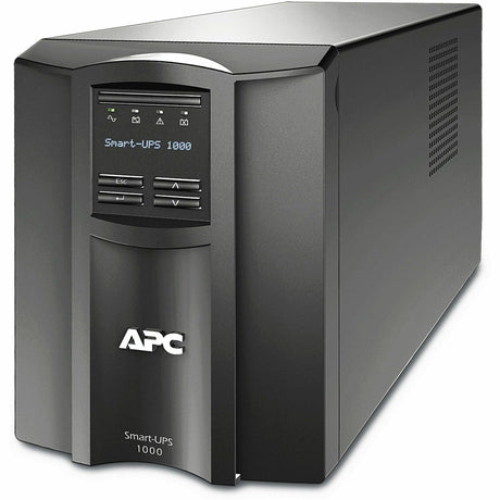 APC Smart-UPS, Line Interactive, 1000VA, Tower, 120V, 8x NEMA 5-15R outlets, SmartConnect Port+SmartSlot, AVR, LCD — SMT1000C