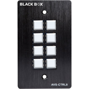 Black Box Wallplate Control Panel - RS-232, 8-Button — AVS-CTRL8