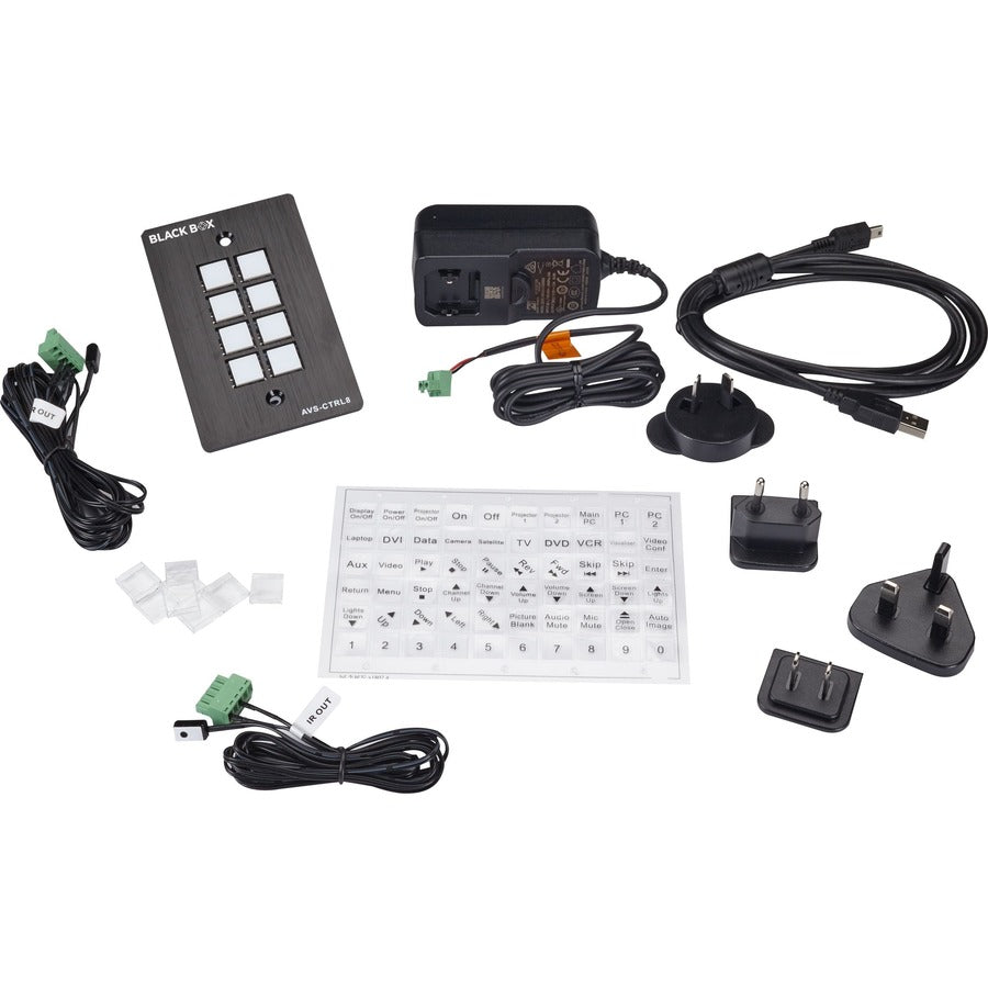 Black Box Wallplate Control Panel - RS-232, 8-Button — AVS-CTRL8