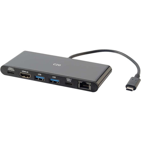 C2G USB-C 6-in-1 Dual Display Docking Station - 60W Power Supply, HDMI, Ethernet, USB, 3.5mm Audio and Power Delivery - 4K 30Hz — 28845