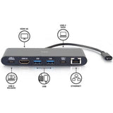 C2G USB-C 6-in-1 Dual Display Docking Station - 60W Power Supply, HDMI, Ethernet, USB, 3.5mm Audio and Power Delivery - 4K 30Hz — 28845