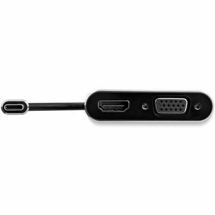 StarTech.com USB C to VGA and HDMI Adapter - Aluminum - USB-C Multiport Adapter - 6 in / 15.24 cm Built-In Cable — CDP2HDVGA