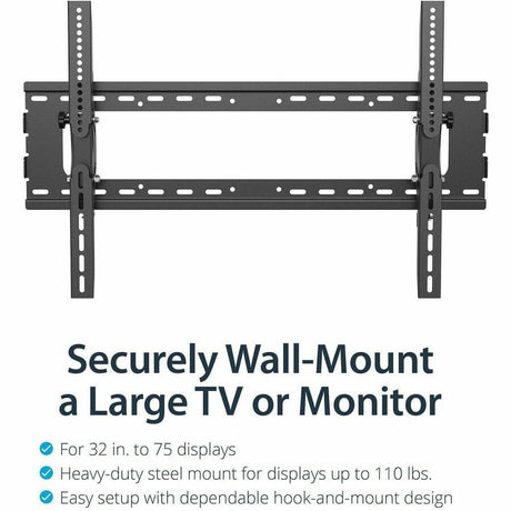 StarTech.com Flat Screen TV Wall Mount - Tilting - For 32" to 75" TVs - Steel - VESA TV Mount - Monitor Wall Mount — FLATPNLWALL