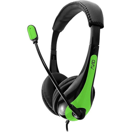 Avid Education AE-36 Headset with Noise Cancelling Microphone and 3.5mm Plug, Green — 1EDUAE36GREEN