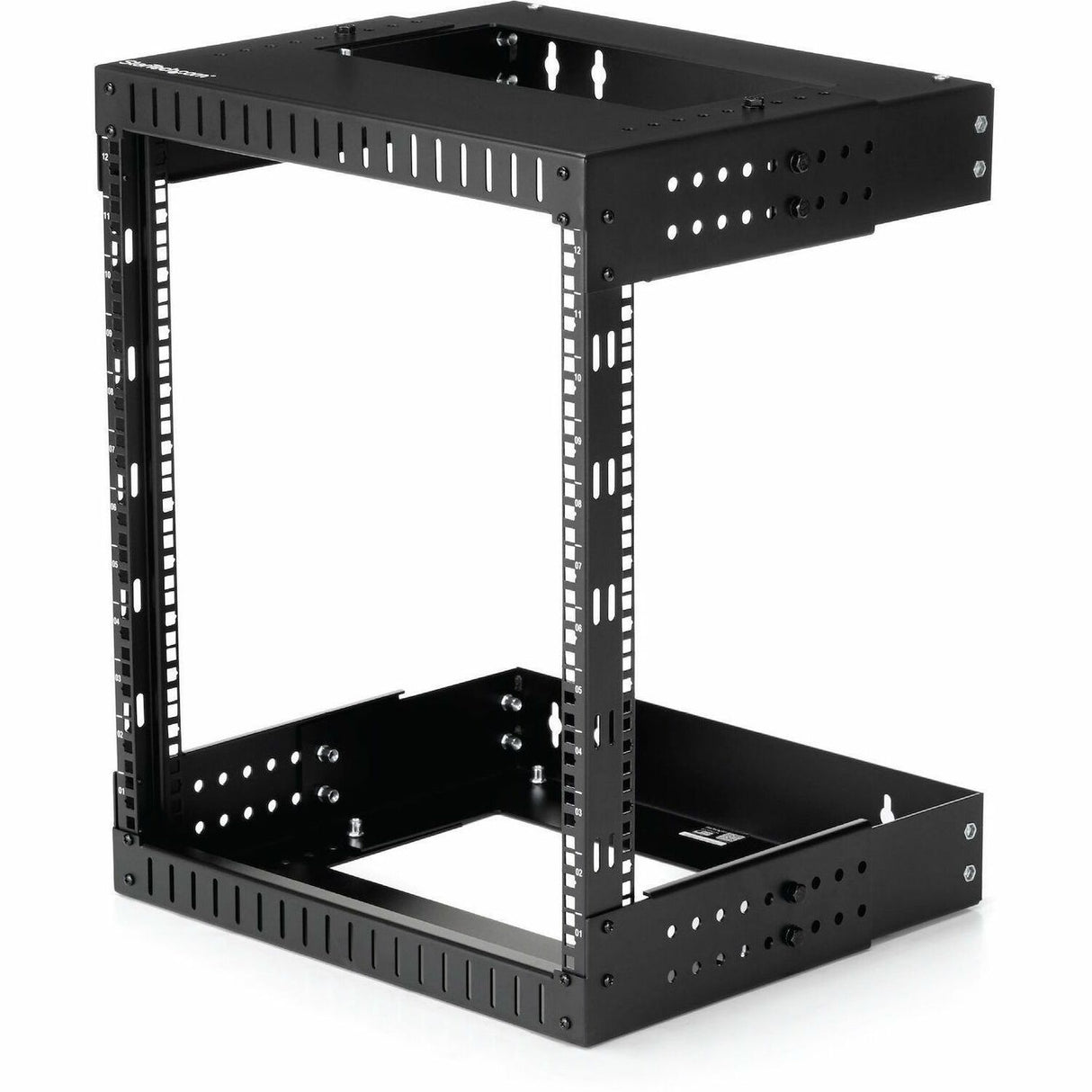 StarTech.com 2-Post 12U Heavy-Duty Wall Mount Network Rack, 19" Open Frame Server Rack with Adjustable Depth, Data Rack for IT Equipment~ — RK12WALLOA