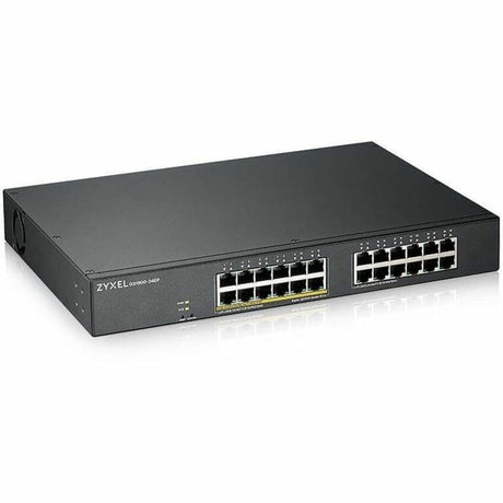 ZYXEL GS1900-24EP 24-Port Gigabit Smart Managed PoE Switch (Compact Design) | 12 PoE+ Ports at 130W — GS1900-24EP