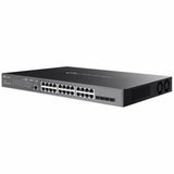 Omada 24-Port Gigabit and 4-Port 10GE SFP+ L2+ Managed Switch with 24-Port PoE+ — SG3428XMP