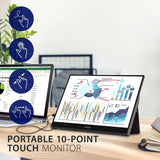 ViewSonic TD1655 15.6 Inch 1080p Portable Monitor with IPS Touchscreen, 2 Way Powered 60W USB C, Eye Care, Dual Speakers, Built-in Stand with Magnetic Cover — TD1655