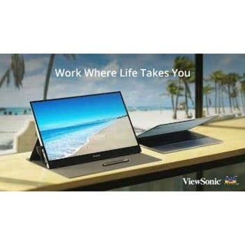 ViewSonic TD1655 15.6 Inch 1080p Portable Monitor with IPS Touchscreen, 2 Way Powered 60W USB C, Eye Care, Dual Speakers, Built-in Stand with Magnetic Cover — TD1655