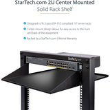 StarTech.com 2U 19" 2-Post Network Rack Shelf 20in Deep Center Mount Cantilever Tray Rackmount for AV/Data Equipment 75lb Capacity — CABSHF2POST2