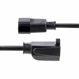 StarTech.com 1ft (0.3m) Power Extension Cord, IEC C14 to NEMA 5-15R, 10A 125V, 18AWG, Black, Outlet Extension Cable for Network Equipment — PAC10010PK