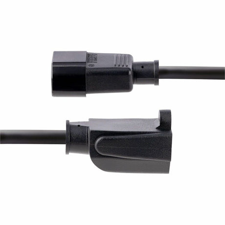 StarTech.com 1ft (0.3m) Power Extension Cord, IEC C14 to NEMA 5-15R, 10A 125V, 18AWG, Black, Outlet Extension Cable for Network Equipment — PAC10010PK