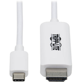 Eaton Tripp Lite Series USB-C to HDMI Adapter Cable (M/M), 4K, 4:4:4, Thunderbolt 3 Compatible, White, 6 ft. (1.8 m) — U444-006-HWE