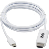 Eaton Tripp Lite Series USB-C to HDMI Adapter Cable (M/M), 4K, 4:4:4, Thunderbolt 3 Compatible, White, 6 ft. (1.8 m) — U444-006-HWE