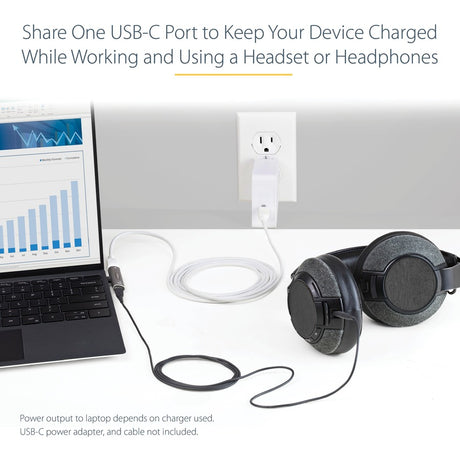 StarTech.com USB C Audio & Charge Adapter, USB-C Audio Adapter, USB C Audio Headset Port and USB Type-C PD Charger, For USB-C Phone/Tablet — CDP2CAPDM