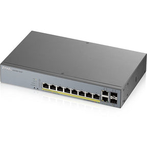 ZYXEL GS1350-12HP 8-Port Gigabit Smart Nebula Cloud Managed PoE Switch | 8 PoE+ Ports at 130W with 2 SFP Uplinks — GS1350-12HP
