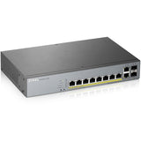 ZYXEL GS1350-12HP 8-Port Gigabit Smart Nebula Cloud Managed PoE Switch | 8 PoE+ Ports at 130W with 2 SFP Uplinks — GS1350-12HP