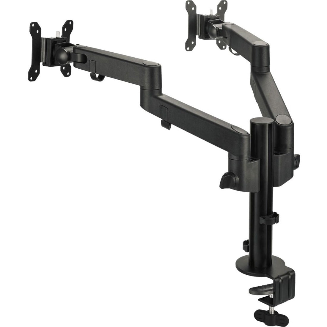 SIIG Dual Arm Pole Multi-Angle Replaceable Articulating Monitor Desk Mount - 14" to 30" - Max Load 17.6lbs each - Expandable Slide Rails Design - up to 4 monitors — CE-MT3E11-S1