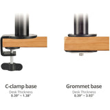 SIIG Dual Arm Pole Multi-Angle Replaceable Articulating Monitor Desk Mount - 14" to 30" - Max Load 17.6lbs each - Expandable Slide Rails Design - up to 4 monitors — CE-MT3E11-S1