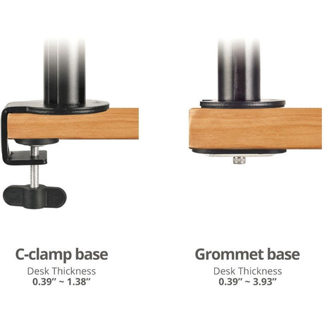SIIG Dual Arm Pole Multi-Angle Replaceable Articulating Monitor Desk Mount - 14" to 30" - Max Load 17.6lbs each - Expandable Slide Rails Design - up to 4 monitors — CE-MT3E11-S1