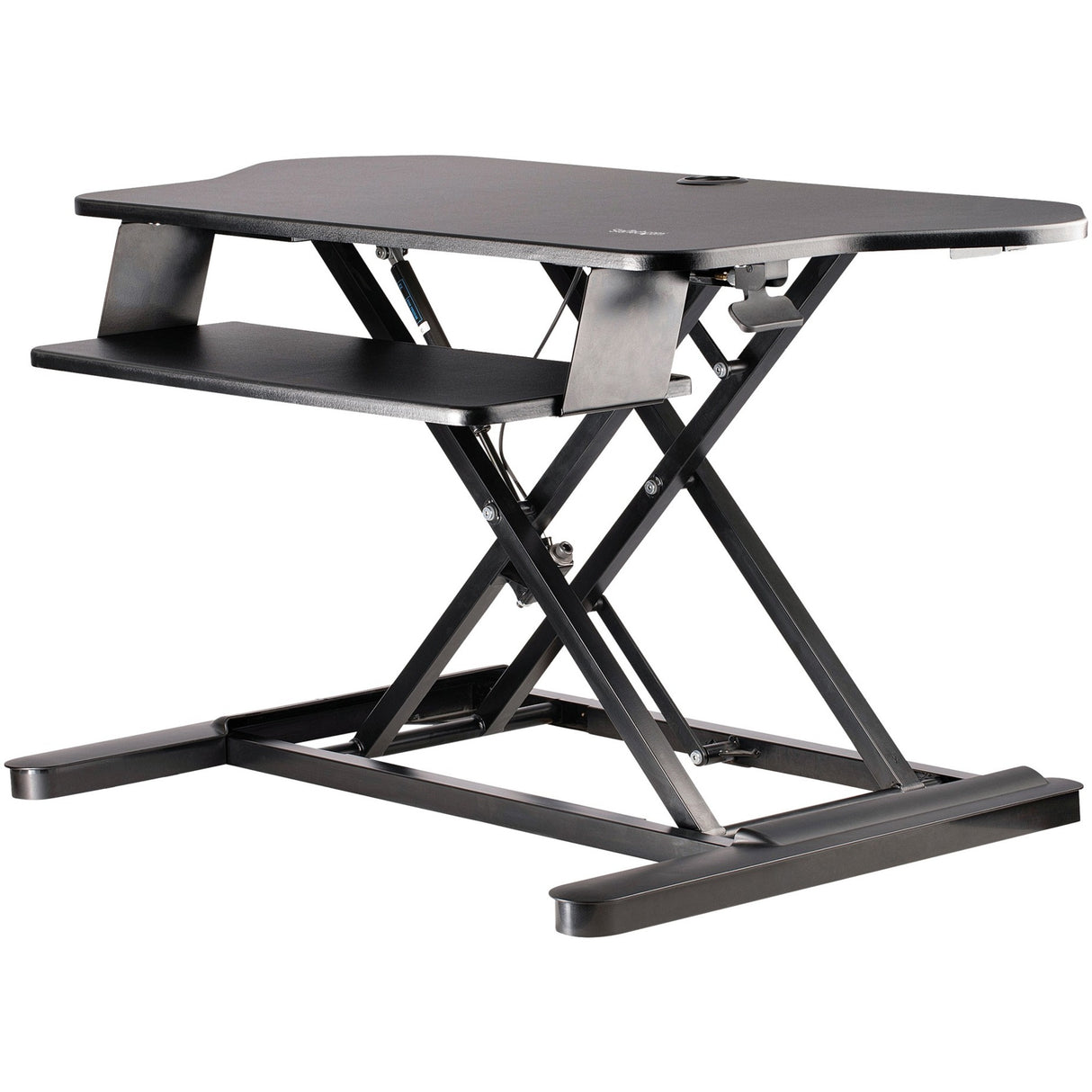 StarTech.com Corner Sit Stand Desk Converter with Keyboard Tray, Large Surface 35"x21" , Height Adjustable Ergonomic Tabletop Standing Desk — ARMSTSCORNR