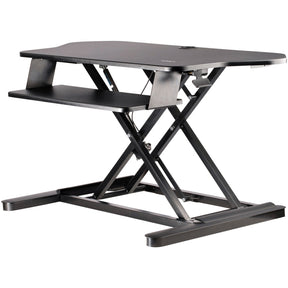 StarTech.com Corner Sit Stand Desk Converter with Keyboard Tray, Large Surface 35"x21" , Height Adjustable Ergonomic Tabletop Standing Desk — ARMSTSCORNR