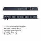 CyberPower PDU44001 Single Phase 100 - 120 VAC 15A Switched ATS PDU — PDU44001