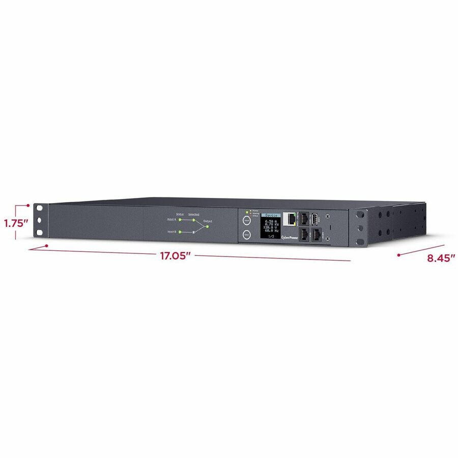 CyberPower PDU44001 Single Phase 100 - 120 VAC 15A Switched ATS PDU — PDU44001