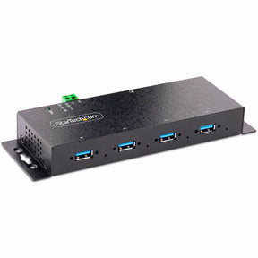 StarTech.com 4-Port Industrial USB 3.0 5Gbps Hub, Rugged USB Hub w/ ESD & Surge Protection, DIN/Wall/Desk Mountable, USB-A Expansion Hub — 5G4AINDNP-USB-A-HUB
