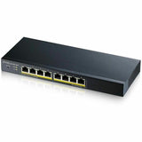ZYXEL GS1900-8HP REV 03F 8-Port Gigabit Smart Managed PoE Switch | 8 PoE+ Ports at 77W | Fanless | TAA Compliant — GS1900-8HPREV03F