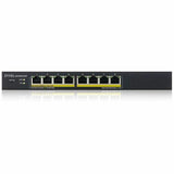 ZYXEL GS1900-8HP REV 03F 8-Port Gigabit Smart Managed PoE Switch | 8 PoE+ Ports at 77W | Fanless | TAA Compliant — GS1900-8HPREV03F