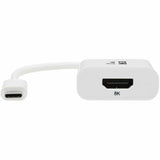 Eaton Tripp Lite Series USB-C to HDMI Adapter (M/F) - 8K 60 Hz, HDR, 4:4:4, HDCP 2.3, White — U444-06N-HD8K6W