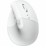 Logitech Lift Vertical Ergonomic Mouse, Wireless, Bluetooth or Logi Bolt USB receiver, Quiet clicks, 4 buttons, Off-white — 910-006469