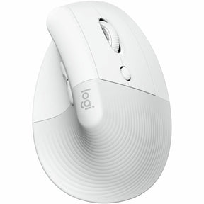 Logitech Lift Vertical Ergonomic Mouse, Wireless, Bluetooth or Logi Bolt USB receiver, Quiet clicks, 4 buttons, Off-white — 910-006469