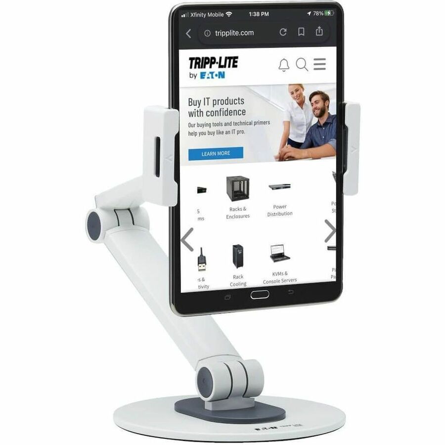Eaton Tripp Lite Series Full-Motion Flexible Long-Arm Desktop Smartphone and Tablet Mount, White — DMTBD413