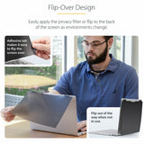 StarTech.com 14-inch 16:10 Flip-Over Privacy Screen w/Touch, Anti-Glare Privacy Filter, Laptop Monitor Screen Protector, Blue Light Filter — 14LT6-PRIVACY-SCREEN