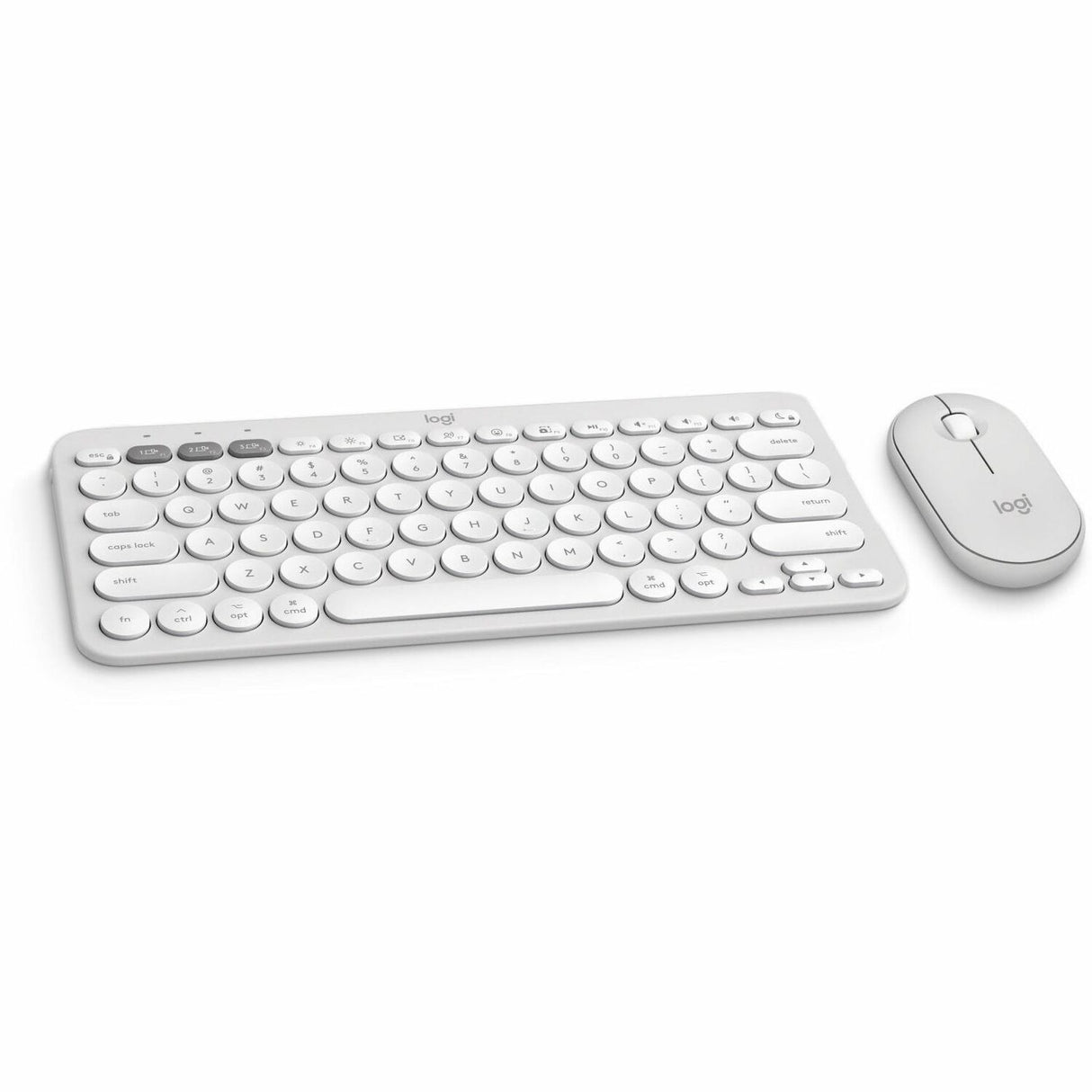Logitech Pebble 2 Combo for Mac, Wireless Keyboard and Mouse, Slim, Quiet and Portable, Tonal White — 920-012201